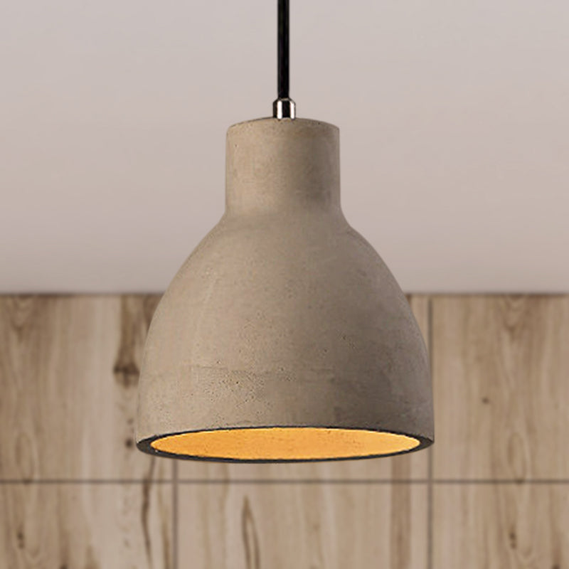 6.5"/8.5"/10.5" Dia Schuur/Cilinder/Dome Cement Hanglamp Industriële 1 Licht Eetkamertafel Plafondlamp met Verstelbare Kabel in Grijs