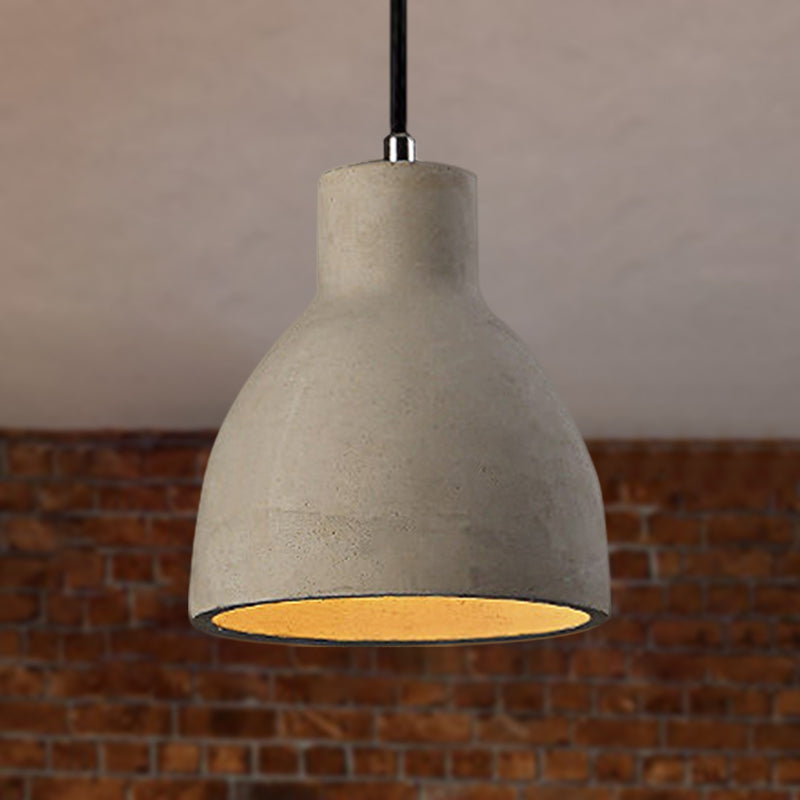 6.5"/8.5"/10.5" Dia Schuur/Cilinder/Dome Cement Hanglamp Industriële 1 Licht Eetkamertafel Plafondlamp met Verstelbare Kabel in Grijs