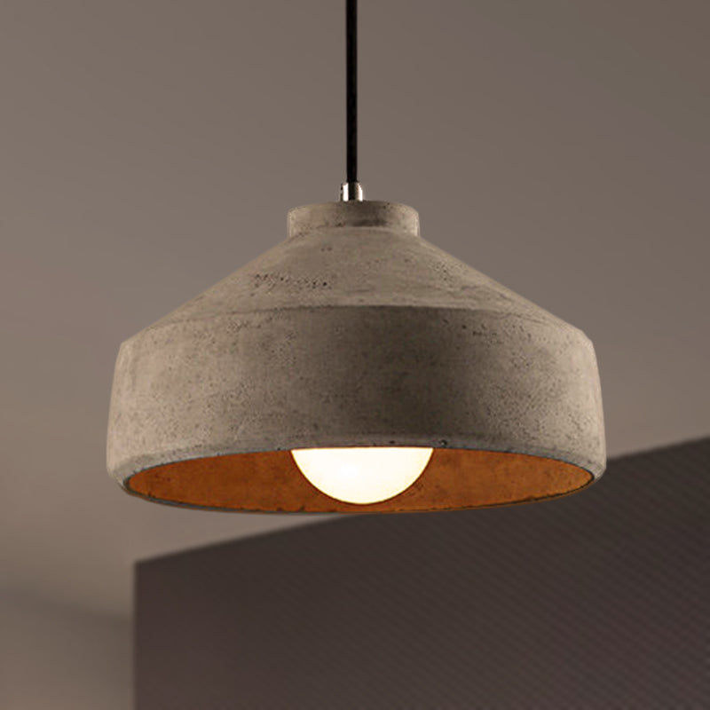 6.5"/8.5"/10.5" Dia Schuur/Cilinder/Dome Cement Hanglamp Industriële 1 Licht Eetkamertafel Plafondlamp met Verstelbare Kabel in Grijs