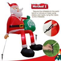 Reusachtige 2,4 m LED Opblaasbare Klim Sinterklaas | Premium, Waterdichte Buitendecoratie voor Kerst