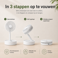 Vouwbare USB Accu Ventilator | Vouwbries
