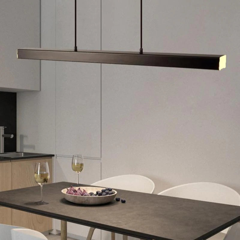 Arisha Moderne LED Hanglamp Lineair Zwart/Bruin Eetkamer Metaal