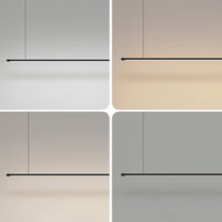 Minimalistische Dunne Stang LED Hanglamp Metalen Keuken Bar Eiland Plafondlamp in Zwart