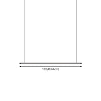 Minimalistische Dunne Stang LED Hanglamp Metalen Keuken Bar Eiland Plafondlamp in Zwart