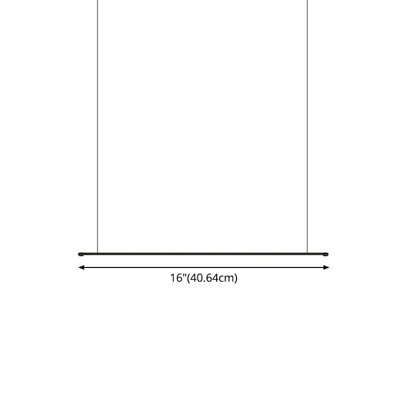 Minimalistische Dunne Stang LED Hanglamp Metalen Keuken Bar Eiland Plafondlamp in Zwart
