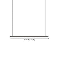 Minimalistische Dunne Stang LED Hanglamp Metalen Keuken Bar Eiland Plafondlamp in Zwart