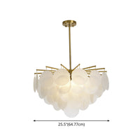 Gelaagde Schijf Suspension Verlichting Moderne Eetkamer Plafond Chandelier in Messing-Wit