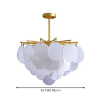 Gelaagde Schijf Suspension Verlichting Moderne Eetkamer Plafond Chandelier in Messing-Wit