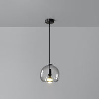 Zwarte Mini Glas Globe Hanglamp Verstelbare LED Keuken Hanglamp