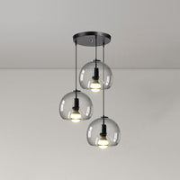 Zwarte Mini Glas Globe Hanglamp Verstelbare LED Keuken Hanglamp