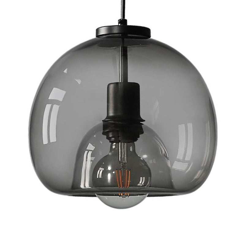 Zwarte Mini Glas Globe Hanglamp Verstelbare LED Keuken Hanglamp