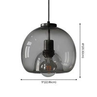 Zwarte Mini Glas Globe Hanglamp Verstelbare LED Keuken Hanglamp