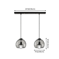 Zwarte Mini Glas Globe Hanglamp Verstelbare LED Keuken Hanglamp