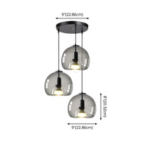 Zwarte Mini Glas Globe Hanglamp Verstelbare LED Keuken Hanglamp