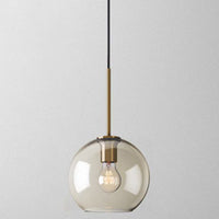 Cognac Glas Hanglamp Modern Minimalistisch 1-Lichts Hangverlichting Voor Eettafel