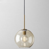 Cognac Glas Hanglamp Modern Minimalistisch 1-Lichts Hangverlichting Voor Eettafel