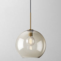Cognac Glas Hanglamp Modern Minimalistisch 1-Lichts Hangverlichting Voor Eettafel