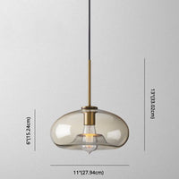 Cognac Glas Hanglamp Modern Minimalistisch 1-Lichts Hangverlichting Voor Eettafel