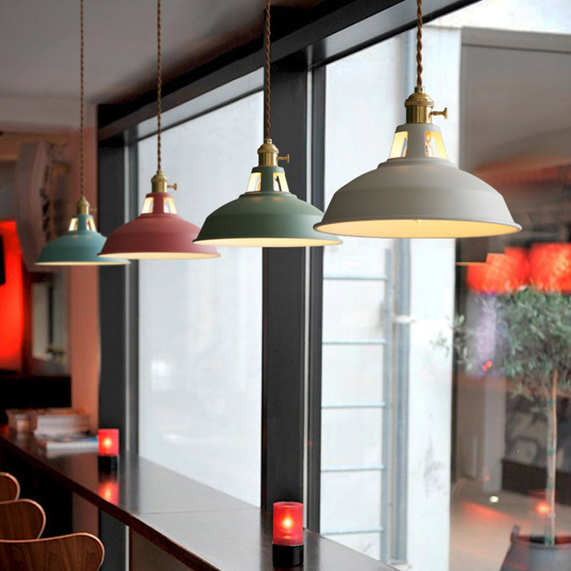 Macarons Industriële Schuur Schaduw Hanglamp Metaal 1-Licht Hangverlichting Voor Restaurant