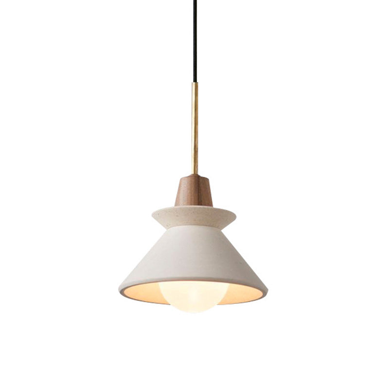 Witte Cement Tapered Hanglamp Nordic Minimalistische Stijl 1 Licht Restaurant Mini Pendant