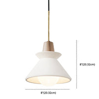 Witte Cement Tapered Hanglamp Nordic Minimalistische Stijl 1 Licht Restaurant Mini Pendant