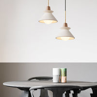 Witte Cement Tapered Hanglamp Nordic Minimalistische Stijl 1 Licht Restaurant Mini Pendant