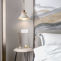 Witte Cement Tapered Hanglamp Nordic Minimalistische Stijl 1 Licht Restaurant Mini Pendant