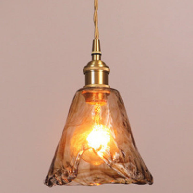 Vintage 1 Lichts Hanglamp Amber Alabaster Glas Hangverlichting voor Woonkamer