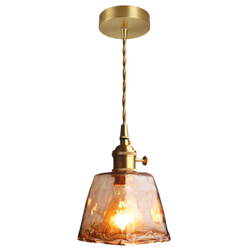 Vintage 1 Lichts Hanglamp Amber Alabaster Glas Hangverlichting voor Woonkamer