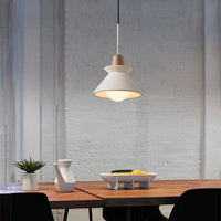 Witte Cement Tapered Hanglamp Nordic Minimalistische Stijl 1 Licht Restaurant Mini Pendant