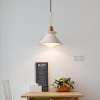 Witte Cement Tapered Hanglamp Nordic Minimalistische Stijl 1 Licht Restaurant Mini Pendant