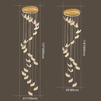 Vlinder Spiraaltrap Plafondverlichting Acryl Moderne LED Multi-Licht Hanglamp in Goud