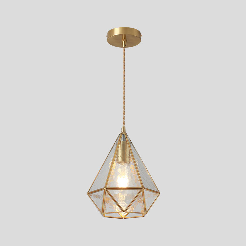 Hanglamp Tiffany-stijl met glazen schaduw en messing plafondplaat