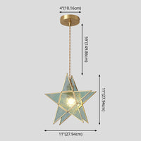 Hanglamp Tiffany-stijl met glazen schaduw en messing plafondplaat