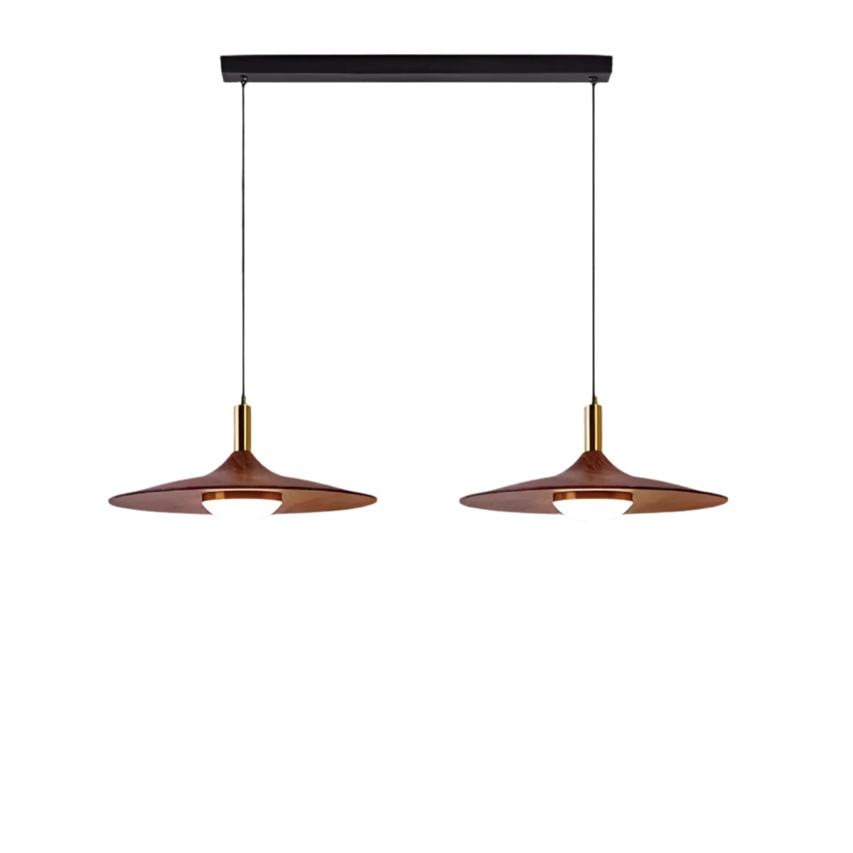 Noordse Stijl Walnoot-Finish IJzeren Hanglamp
