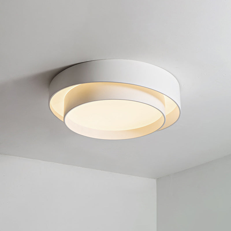 Witte Metalen Circulaire Inbouw Plafondlamp Nordic Stijl LED Inbouwverlichting voor Slaapkamer