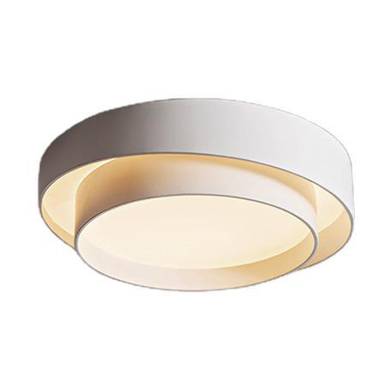 Witte Metalen Circulaire Inbouw Plafondlamp Nordic Stijl LED Inbouwverlichting voor Slaapkamer