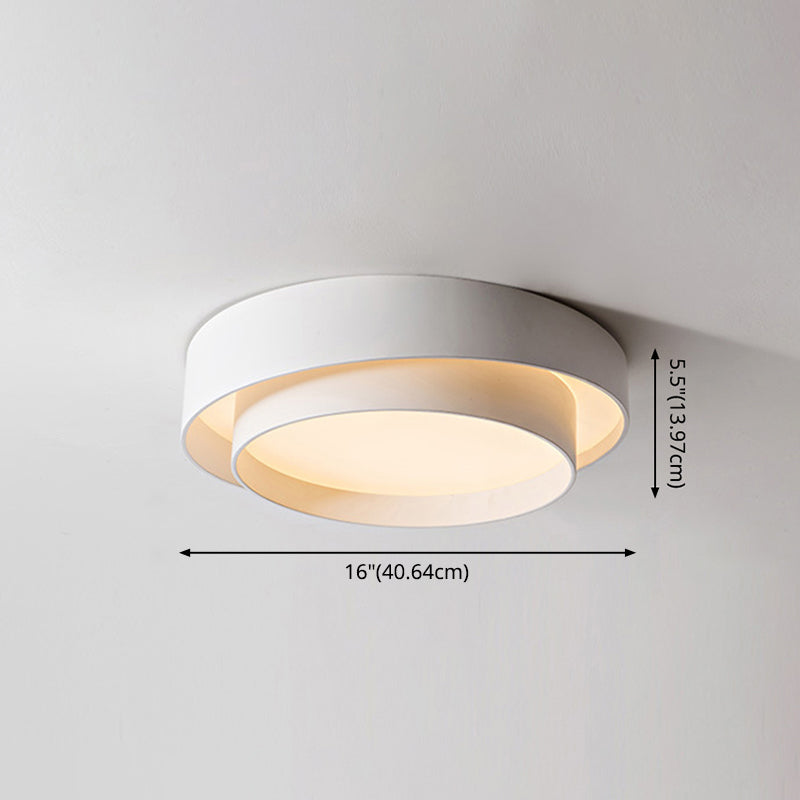 Witte Metalen Circulaire Inbouw Plafondlamp Nordic Stijl LED Inbouwverlichting voor Slaapkamer