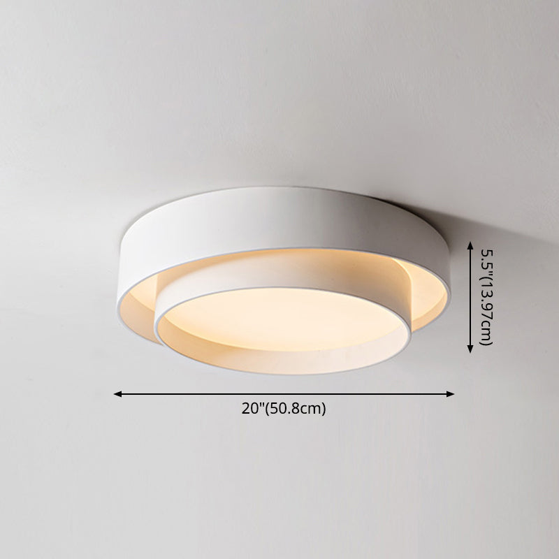 Witte Metalen Circulaire Inbouw Plafondlamp Nordic Stijl LED Inbouwverlichting voor Slaapkamer