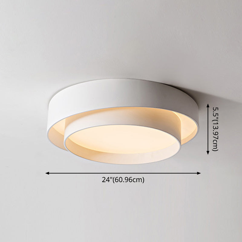 Witte Metalen Circulaire Inbouw Plafondlamp Nordic Stijl LED Inbouwverlichting voor Slaapkamer