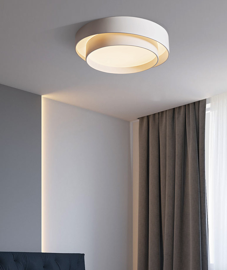 Witte Metalen Circulaire Inbouw Plafondlamp Nordic Stijl LED Inbouwverlichting voor Slaapkamer