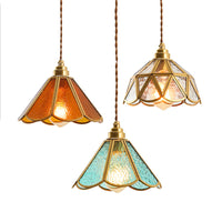 IJsheldere Glazen Lampenkap Hanglamp 1 Licht Tiffany-Stijl Hangende Verlichtingsarmatuur voor Slaapkamer