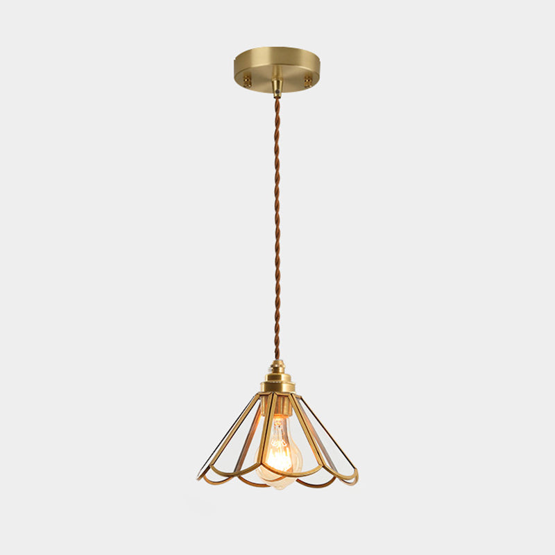 IJsheldere Glazen Lampenkap Hanglamp 1 Licht Tiffany-Stijl Hangende Verlichtingsarmatuur voor Slaapkamer