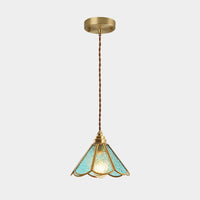 IJsheldere Glazen Lampenkap Hanglamp 1 Licht Tiffany-Stijl Hangende Verlichtingsarmatuur voor Slaapkamer