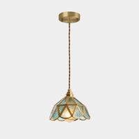 IJsheldere Glazen Lampenkap Hanglamp 1 Licht Tiffany-Stijl Hangende Verlichtingsarmatuur voor Slaapkamer
