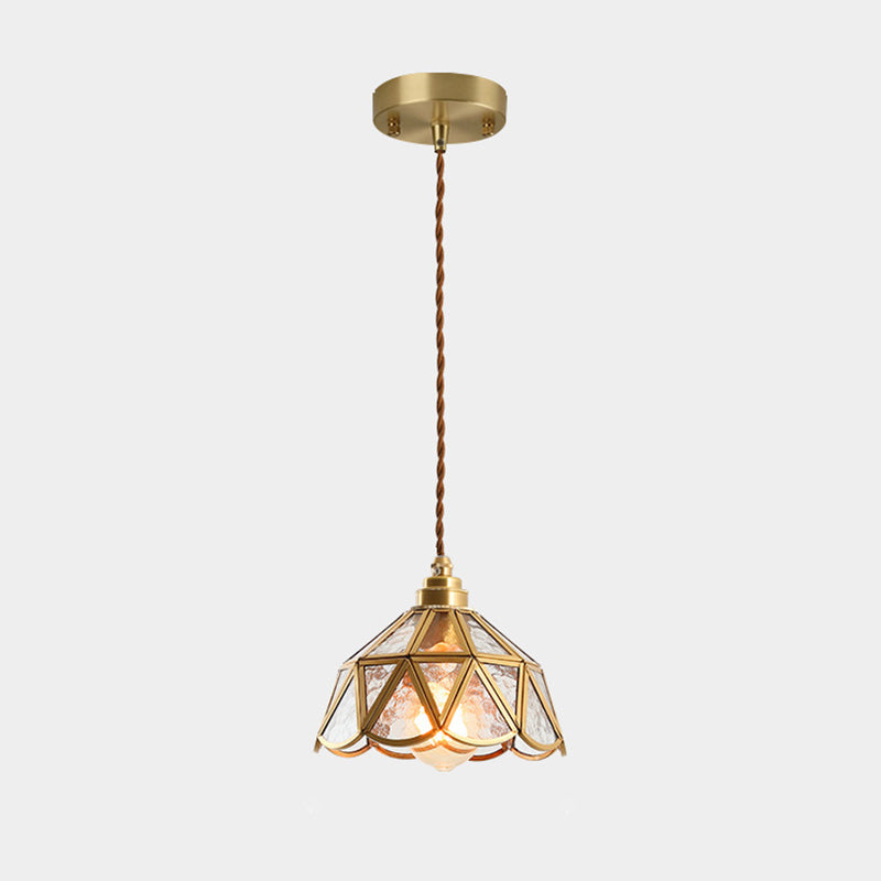 IJsheldere Glazen Lampenkap Hanglamp 1 Licht Tiffany-Stijl Hangende Verlichtingsarmatuur voor Slaapkamer