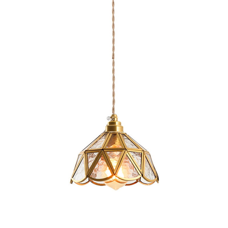 IJsheldere Glazen Lampenkap Hanglamp 1 Licht Tiffany-Stijl Hangende Verlichtingsarmatuur voor Slaapkamer