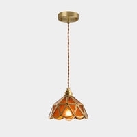 IJsheldere Glazen Lampenkap Hanglamp 1 Licht Tiffany-Stijl Hangende Verlichtingsarmatuur voor Slaapkamer