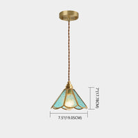 IJsheldere Glazen Lampenkap Hanglamp 1 Licht Tiffany-Stijl Hangende Verlichtingsarmatuur voor Slaapkamer