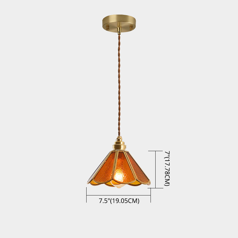 IJsheldere Glazen Lampenkap Hanglamp 1 Licht Tiffany-Stijl Hangende Verlichtingsarmatuur voor Slaapkamer